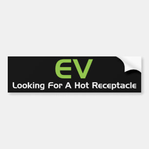 Autocollant De Voiture EV À La Recherche D'Un Récipient Chaud