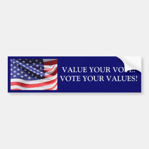 Autocollant De Voiture ÉVALUEZ VOTRE VOTE ! VOTEZ VOS VALEURS ! Adhésif