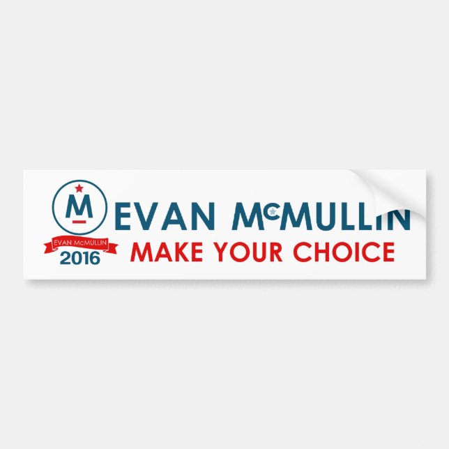 Autocollant De Voiture Evan McMullin font votre choix (Devant)