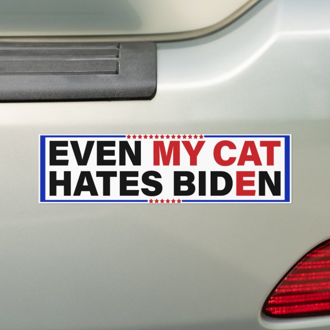 Autocollant De Voiture Even My Cat Hates Biden - Anti-Biden Cats Owner (En voiture)