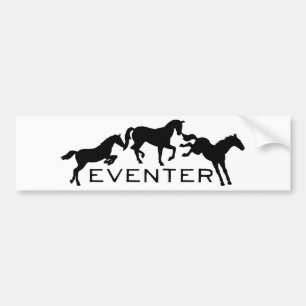 Autocollant De Voiture Eventer avec trois chevaux sautants