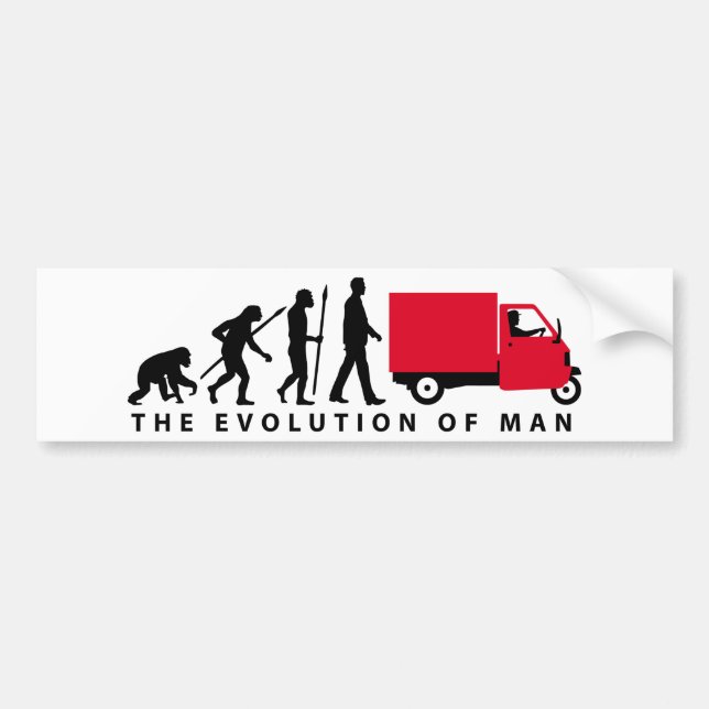 Autocollant De Voiture Evolution of man Piaggio Singe mini transporteur (Devant)