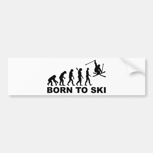 Autocollant De Voiture Évolution soutenue pour skier (Devant)