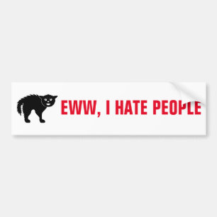 Autocollant De Voiture Ewww, I Hate People bumper sticker