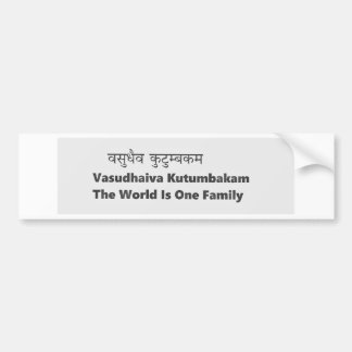 Autocollant De Voiture Expression Sanskrit de Vasudhaiva Kutumbakam