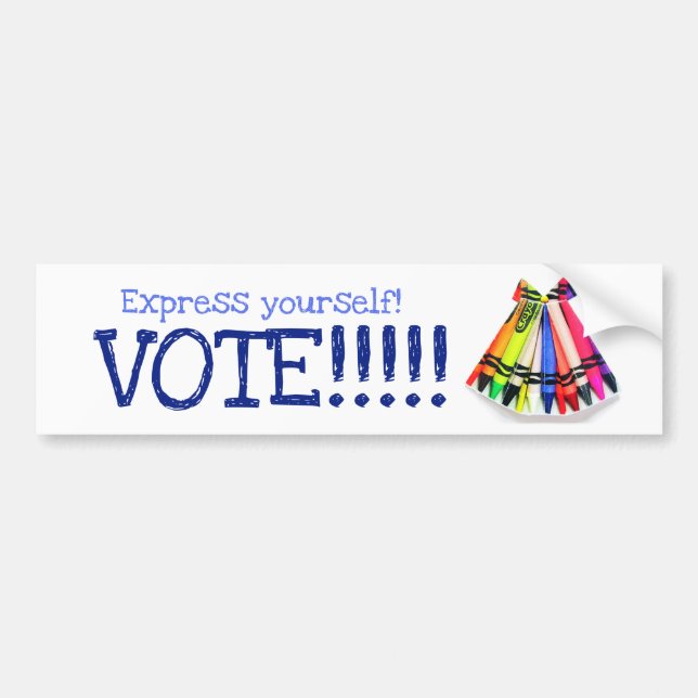 Autocollant De Voiture Exprimez-vous ! VOTEZ ! ! ! (Devant)