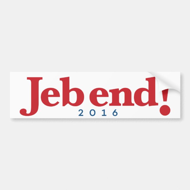 Autocollant De Voiture Extrémité de Jeb ! 2016 (Devant)
