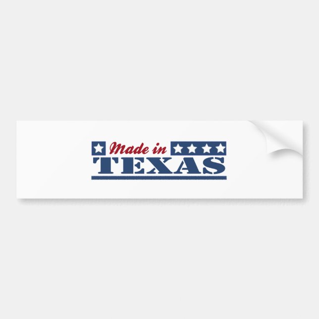 Autocollant De Voiture Fabriqué Au Texas (Devant)