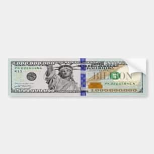 Autocollant De Voiture Facture d'un milliard de dollars avec Lady Liberty