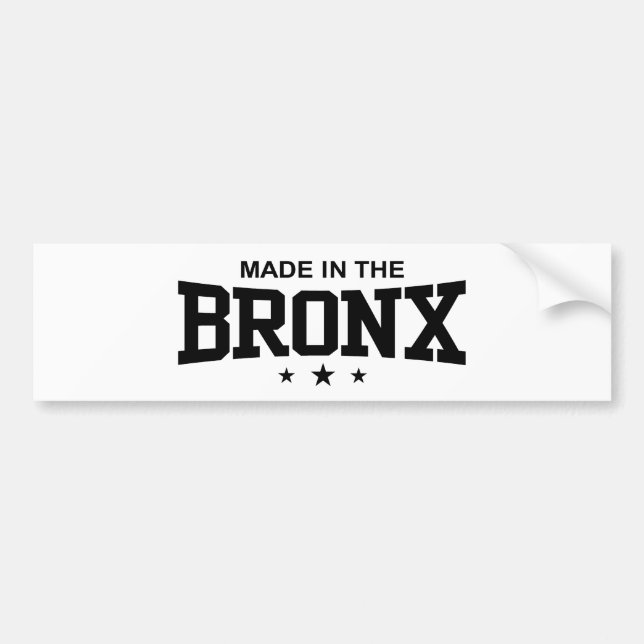 Autocollant De Voiture Fait dans le Bronx (Devant)