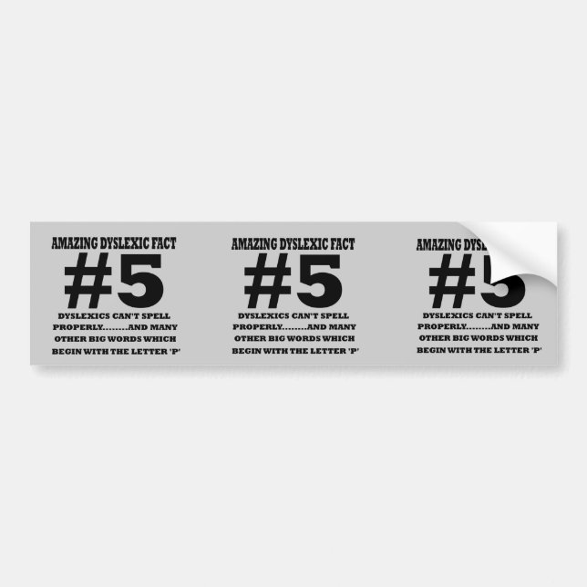 Autocollant De Voiture Fait dyslexique offensif (Devant)
