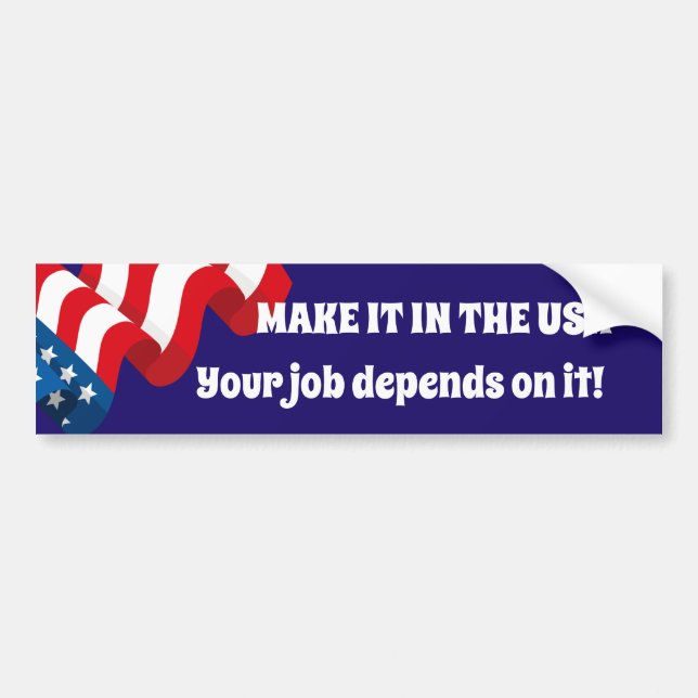 AUTOCOLLANT DE VOITURE FAITES-LE AUX USA AMERICAN FLAG (Devant)