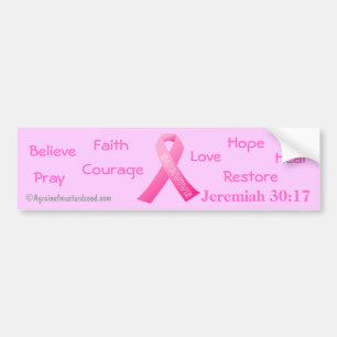Autocollant De Voiture Faith Hope Love Survive Pink Ribbon