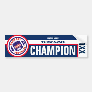 Autocollant De Voiture Fantasy Football Champion Banner