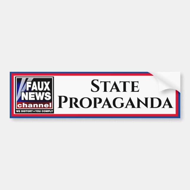 Autocollant De Voiture Faux News "Propagande d'Etat" (Devant)