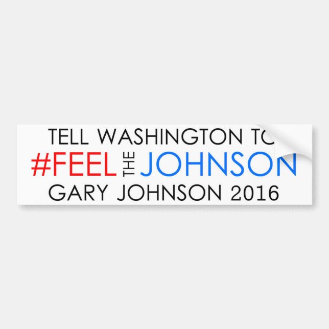 Autocollant De Voiture #feelthejohnson Gary Johnson 2016 (Devant)
