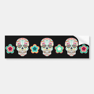 Autocollant De Voiture Feliz Muertos - crânes de fête de sucre