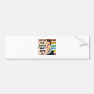 Autocollant De Voiture Feministe Ruth Bader Ginsburg RBG Citation Girl Wi