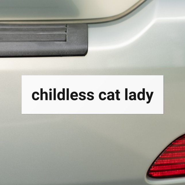 Autocollant De Voiture Femme de chat sans enfant Minimaliste drôle noir b (En voiture)