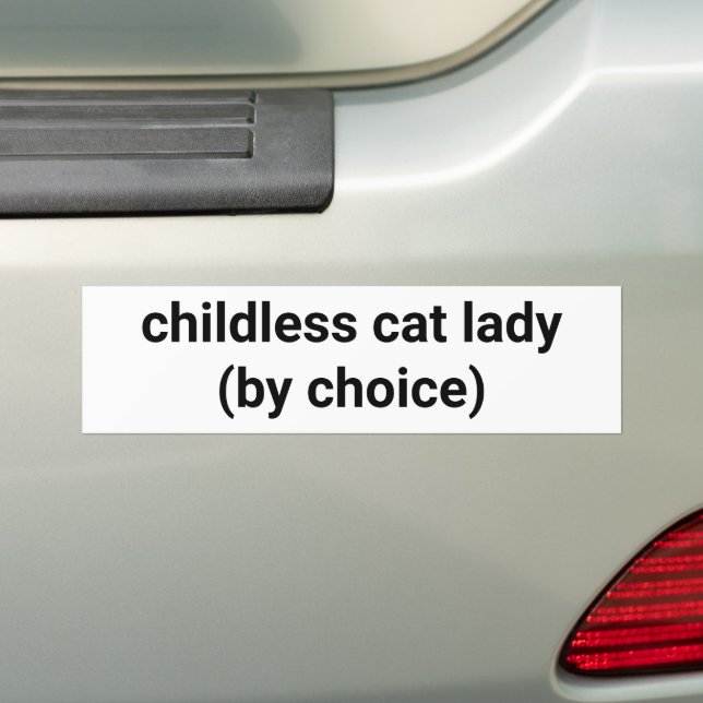 Autocollant De Voiture Femme de chat sans enfant par choix drôle noir bla (En voiture)