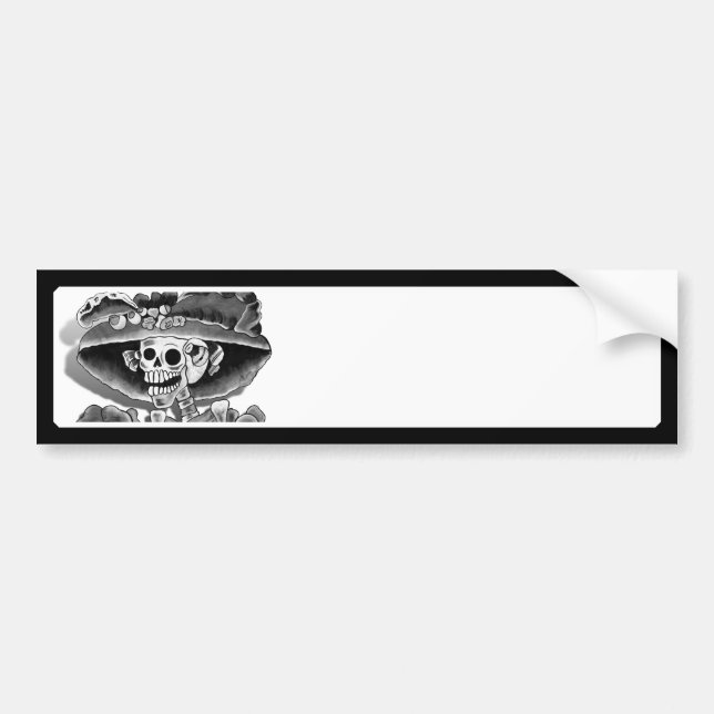 Autocollant De Voiture Femme de squelette qui rit (Devant)