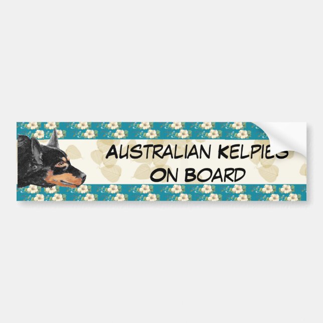 Autocollant De Voiture Feuille bronzage de Kelpie/Bumpersticker floral (Devant)