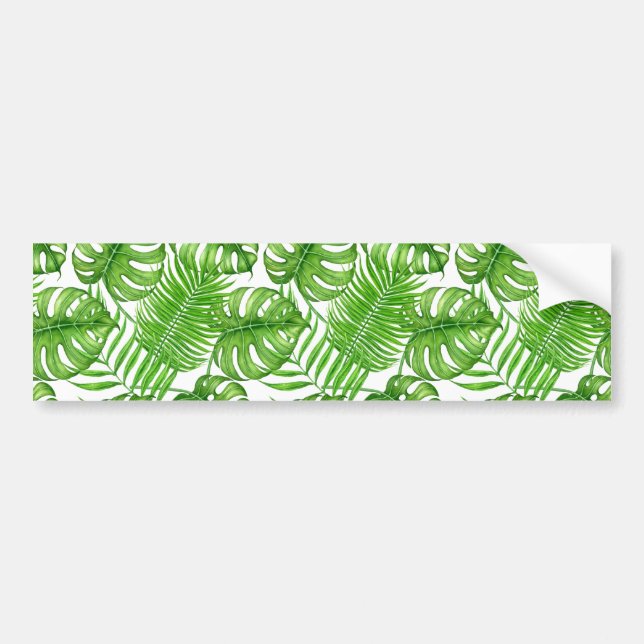 Autocollant De Voiture Feuilles tropicaux (Devant)