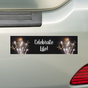 Autocollant De Voiture Feux d'artifice blancs et or II Célébration patrio