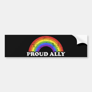 Autocollant De Voiture Fier allié arc-en-ciel drapeau gay lesbienne mois