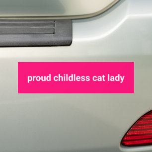 Autocollant De Voiture Fier femme de chat sans enfant minimaliste drôle r