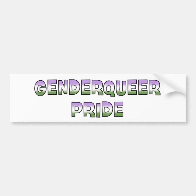 Autocollant De Voiture Fierté de Genderqueer (Devant)