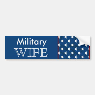 Autocollant De Voiture Fierté patriotique de famille d'ÉPOUSE militaire