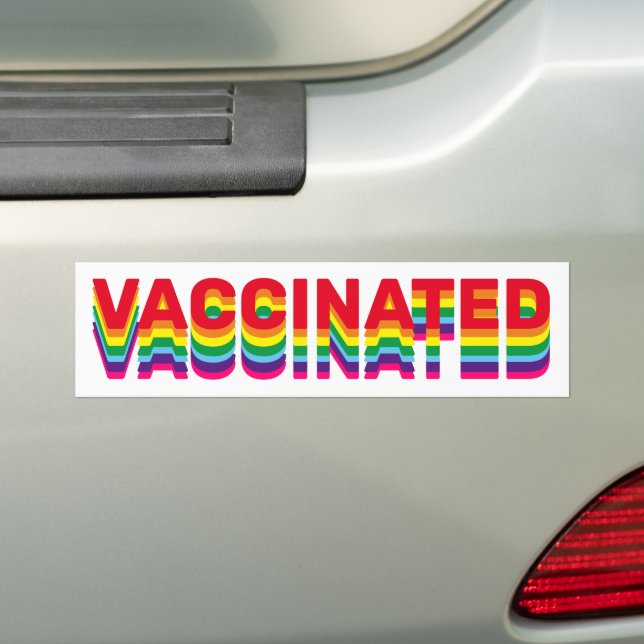 Autocollant De Voiture Fierté vaccinée lgbt gay queer arc-en-ciel rétro (En voiture)