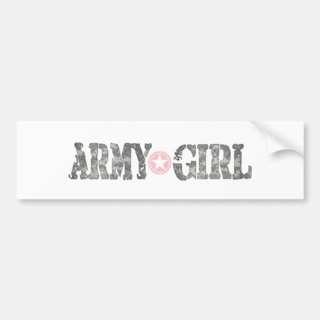 Autocollant De Voiture Fille Camo d'armée (Devant)