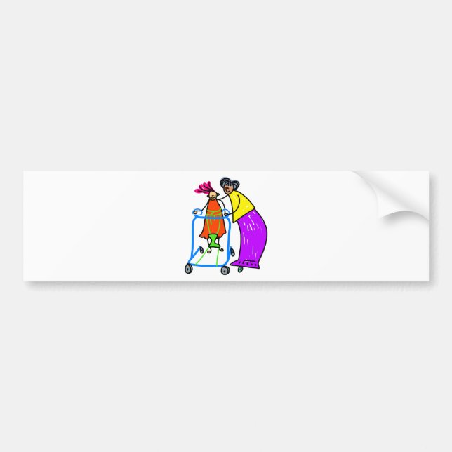 Autocollant De Voiture Fille handicapée (Devant)