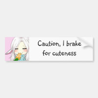 Fille mignonne de chibi avec le bumpersticker