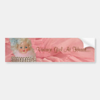 Fille vintage au coeur… Adhésif pour pare-chocs