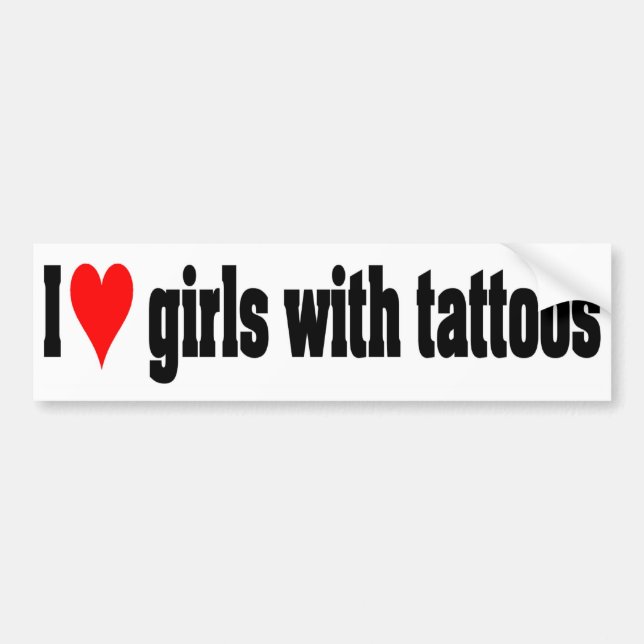 Autocollant De Voiture Filles avec des tatouages (Devant)