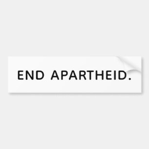 Autocollant De Voiture FINI L'APARTHEID Hankamer Artjunkhaus PAIX & AMOUR