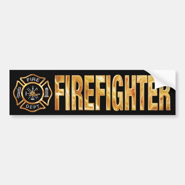 Autocollant De Voiture Firefighter Gold (Devant)