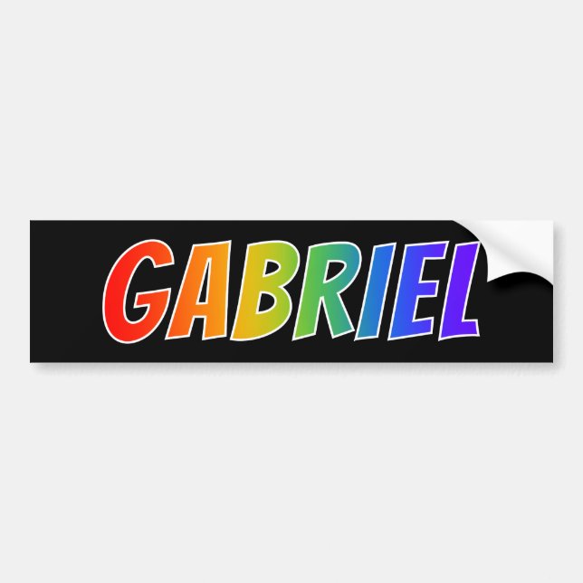Autocollant De Voiture First Name "GABRIEL": Fun Rainbow Coloring (Devant)