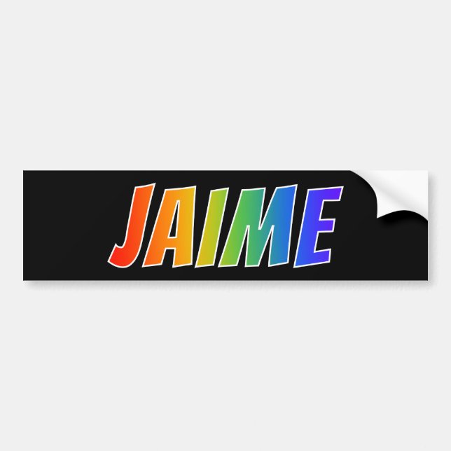 Autocollant De Voiture First Name "JAIME": Fun Rainbow Coloring (Devant)