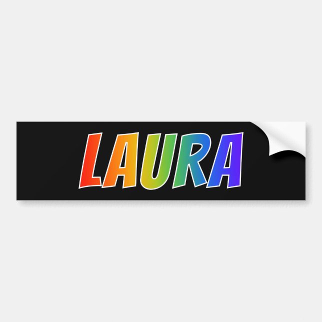 Autocollant De Voiture First Name "LAURA": Fun Rainbow Coloring (Devant)