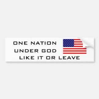 AUTOCOLLANT DE VOITURE FLAG2, UNE NATION, SOUS UN DIEU, COMME LUI OU LE