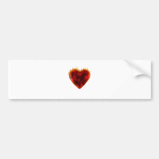 Autocollant De Voiture Flaming Heart (Devant)
