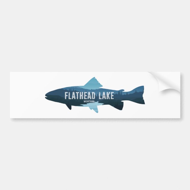 Autocollant De Voiture Flathead Lake Montana Fish (Devant)