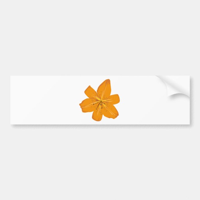 Autocollant De Voiture Fleur assez orange (Devant)