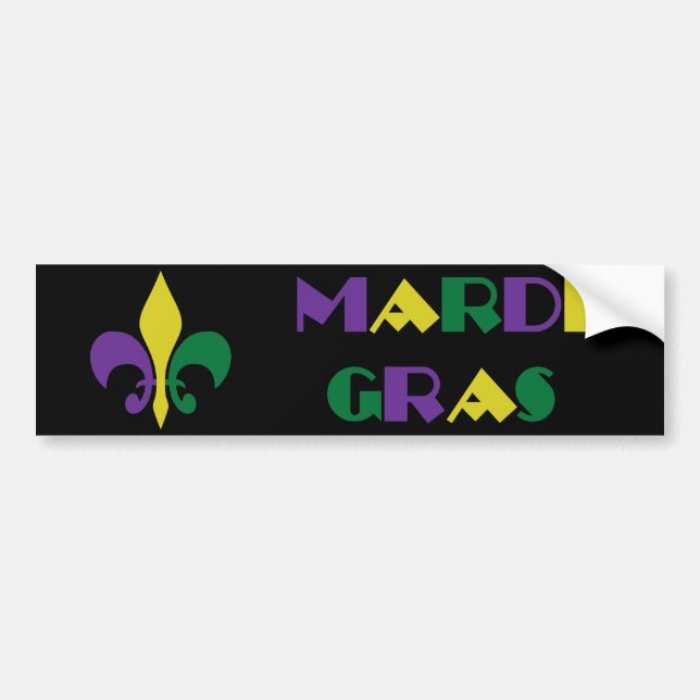 Autocollant De Voiture ~ Fleur De Lis de mardi gras (Devant)