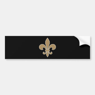 Autocollant De Voiture Fleur de Lis Gold avec le contour blanc et noir