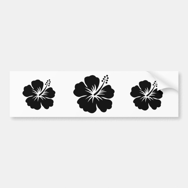 Autocollant De Voiture Fleur de noir aloha (Devant)